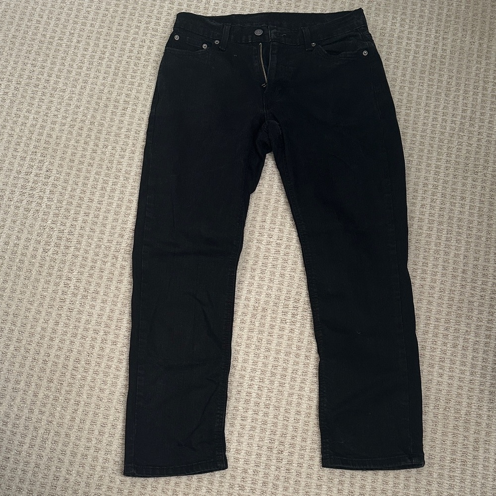 Levi's Men's Dark Black Straight Jeans